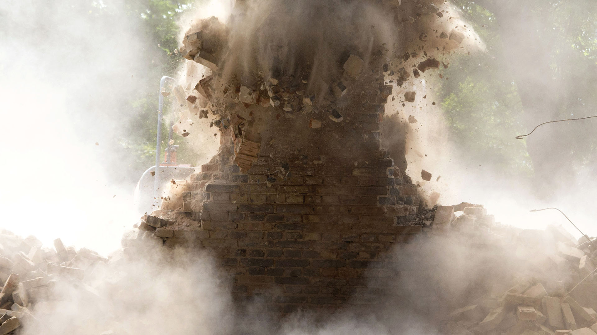 El derrumbe de uno de los muros (AP Photo/Ng Han Guan)