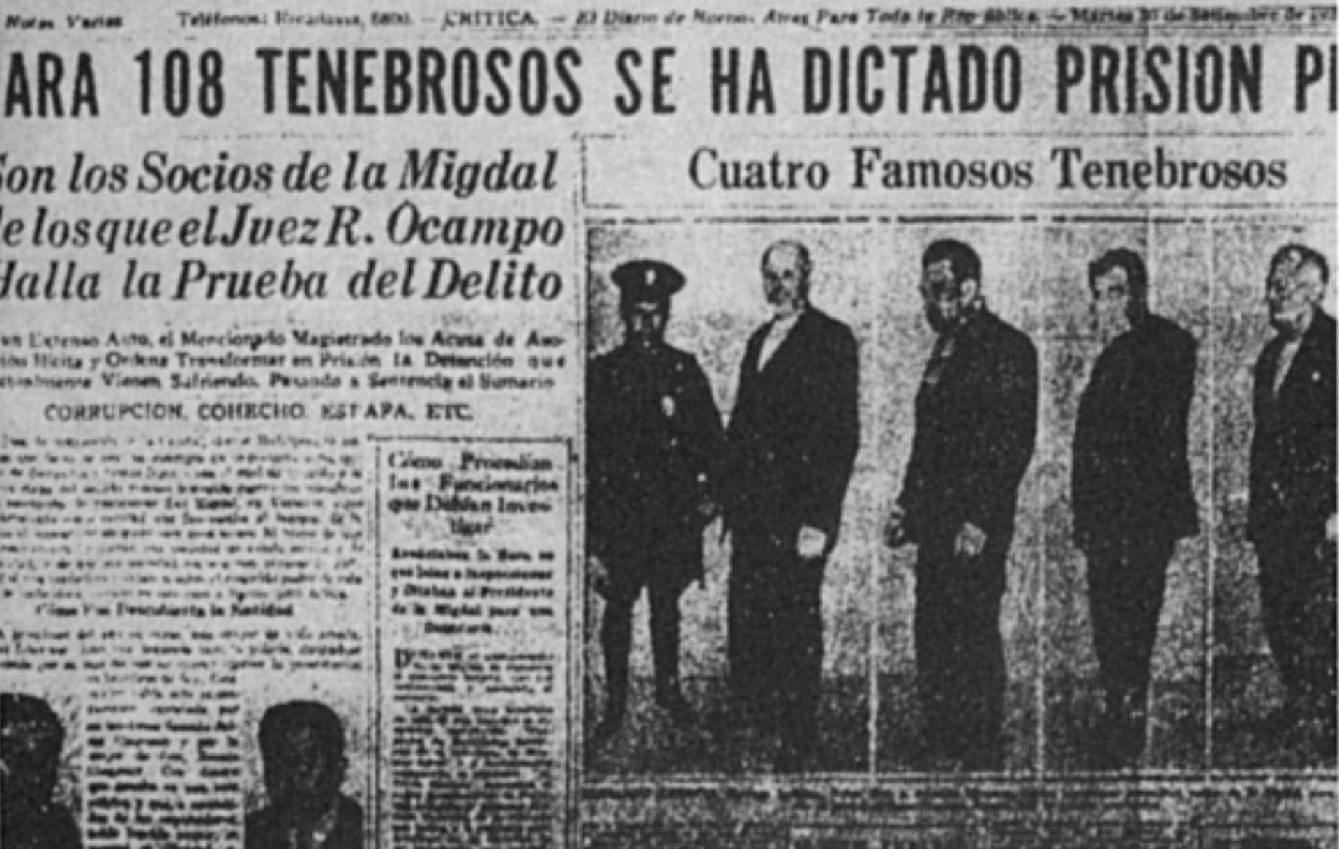 Diario Critica, luego del veredicto contra la Zwi Migdal, en 1930