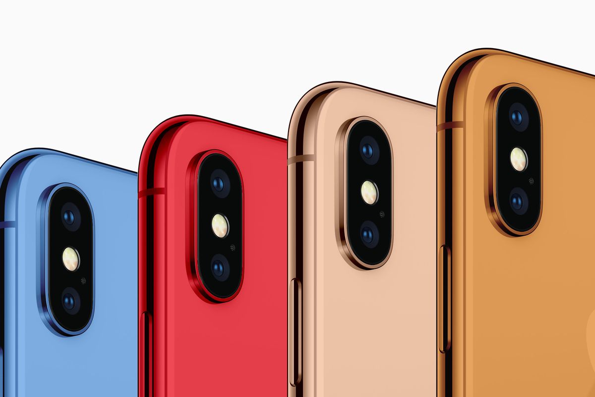 Un boceto que muestra cómo se verían los nuevos iPhones de colores. Concepto por 9to5Mac