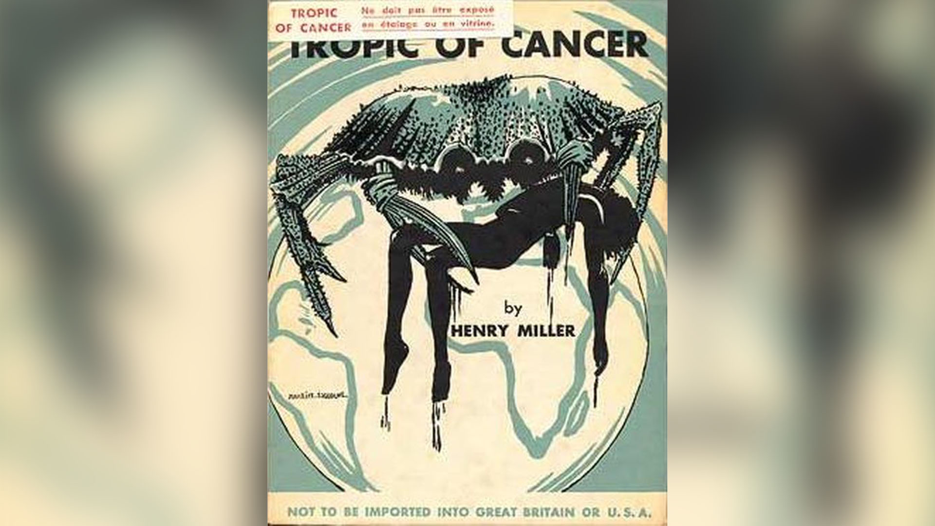 Primera edición de “Trópico de Cáncer”, con la aclaración de que no podía venderse en EEUU y RU