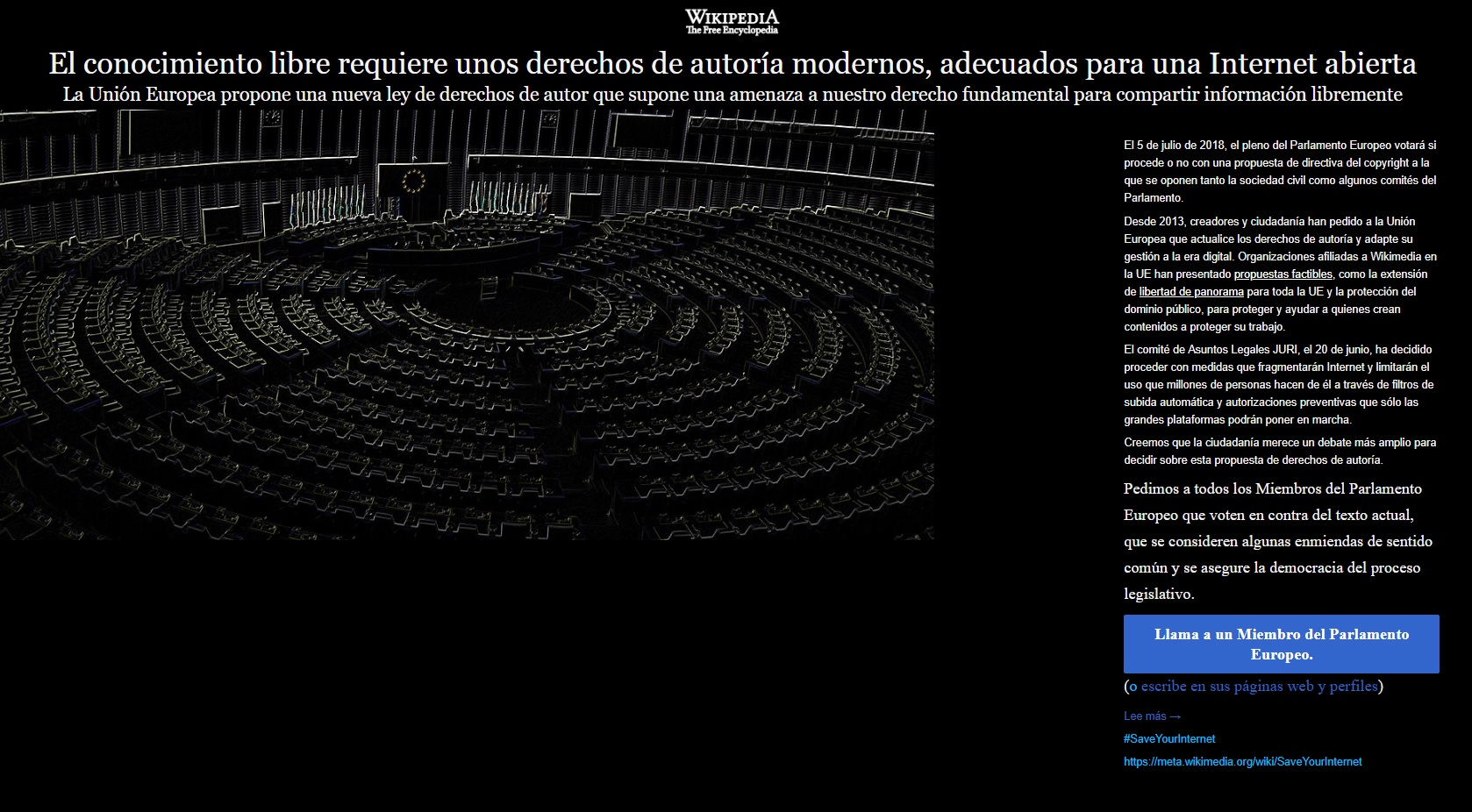 El blackout o apagón de Wikipedia del 4 de julio pasado