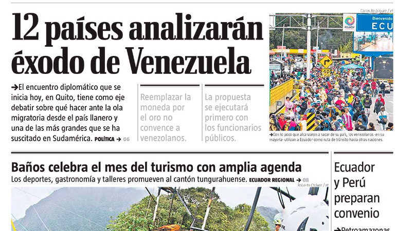 El Telégrafo, Ecuador, Lunes 3 de septiembre de 2018