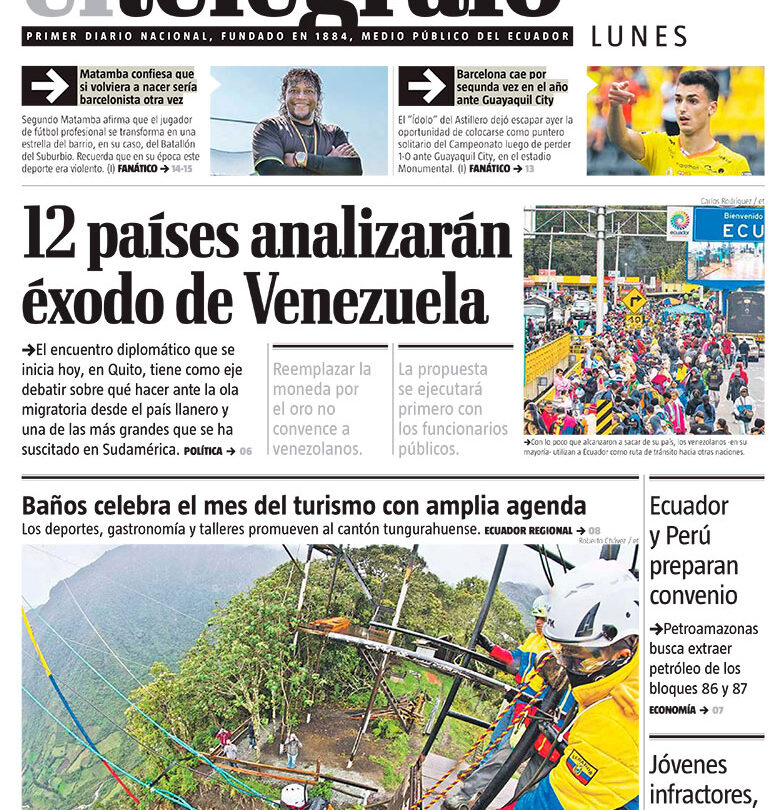 El Telégrafo Ecuador Lunes 3 de septiembre de 2018 |