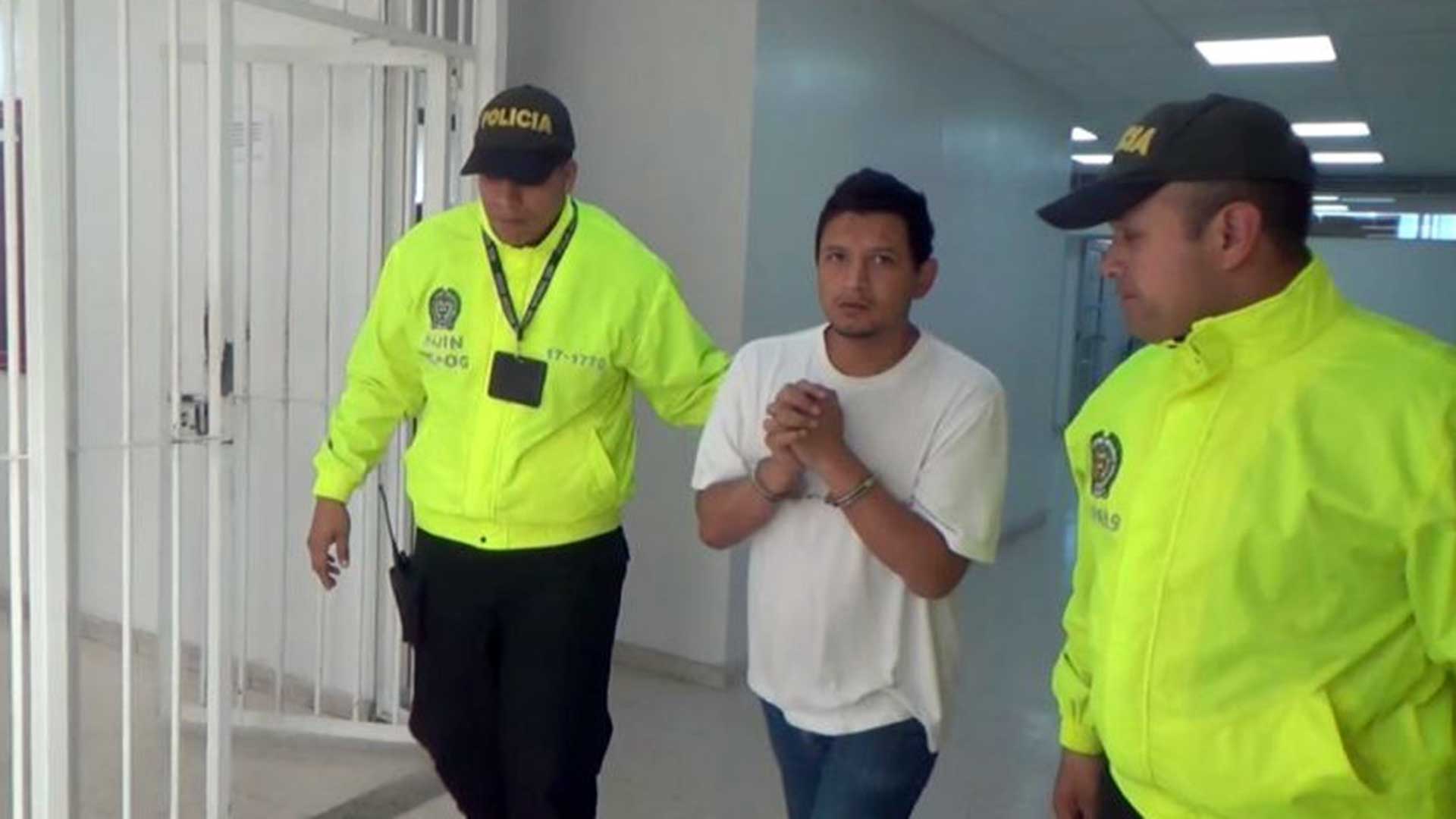 Edwin Fernando Cortés Torres, de 33 años, durante su captura.