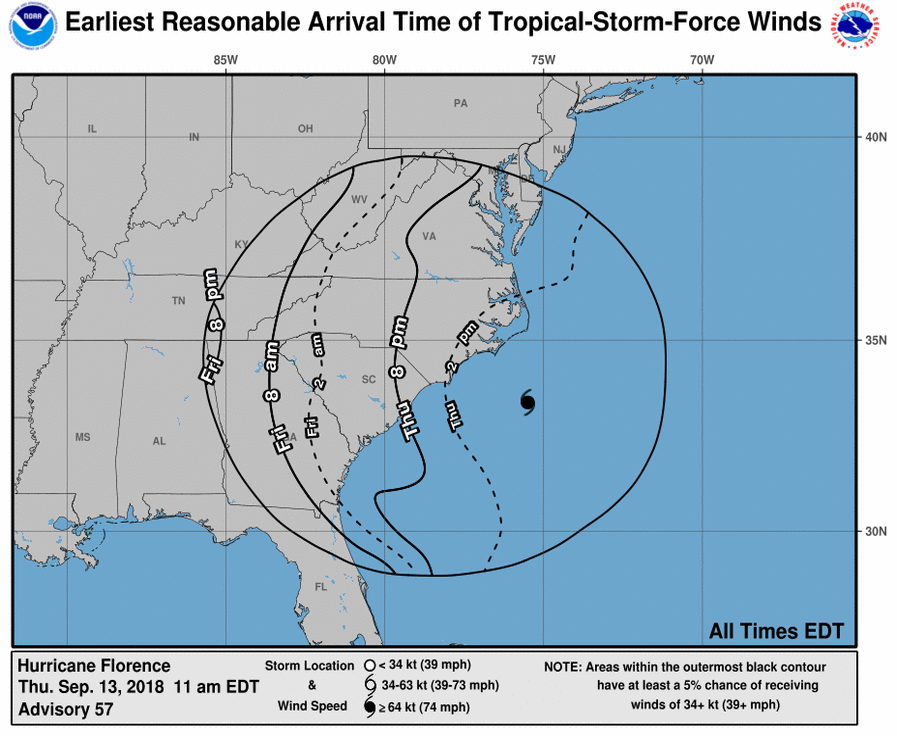 EN VIVO: el huracán Florence llega a la costa este de los EEUU