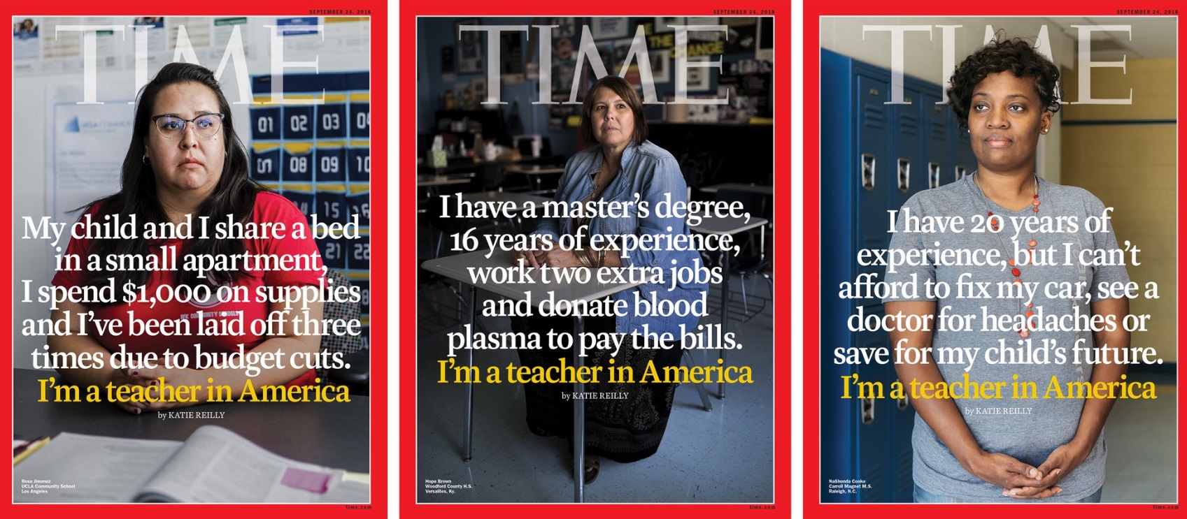 La portada del último número de Time, dedicada al trabajo de los docentes en Estados Unidos