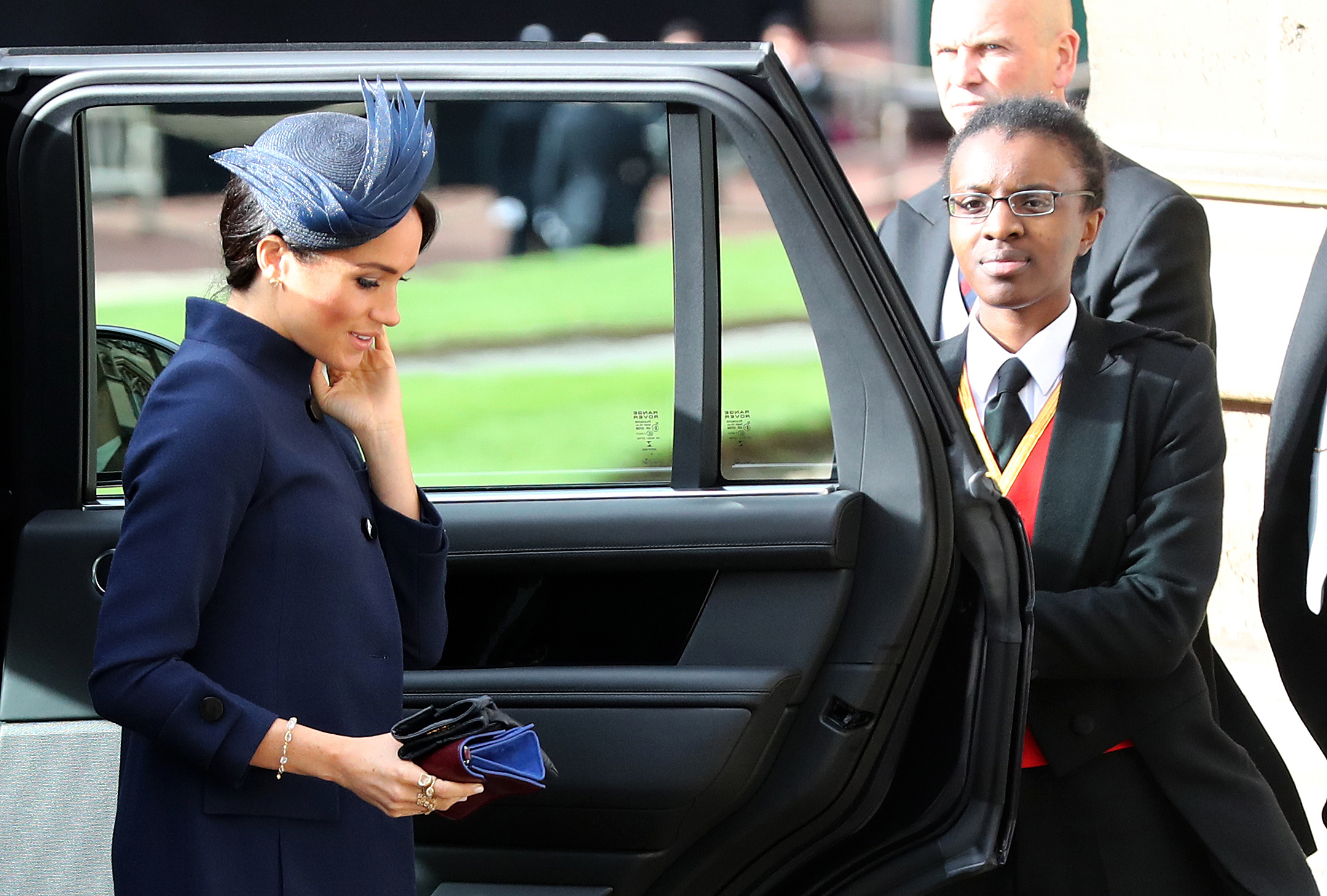 Meghan Markle al llegar a la boda de la princesa Eugenia este viernes (Gareth Fuller / POOL / AFP)