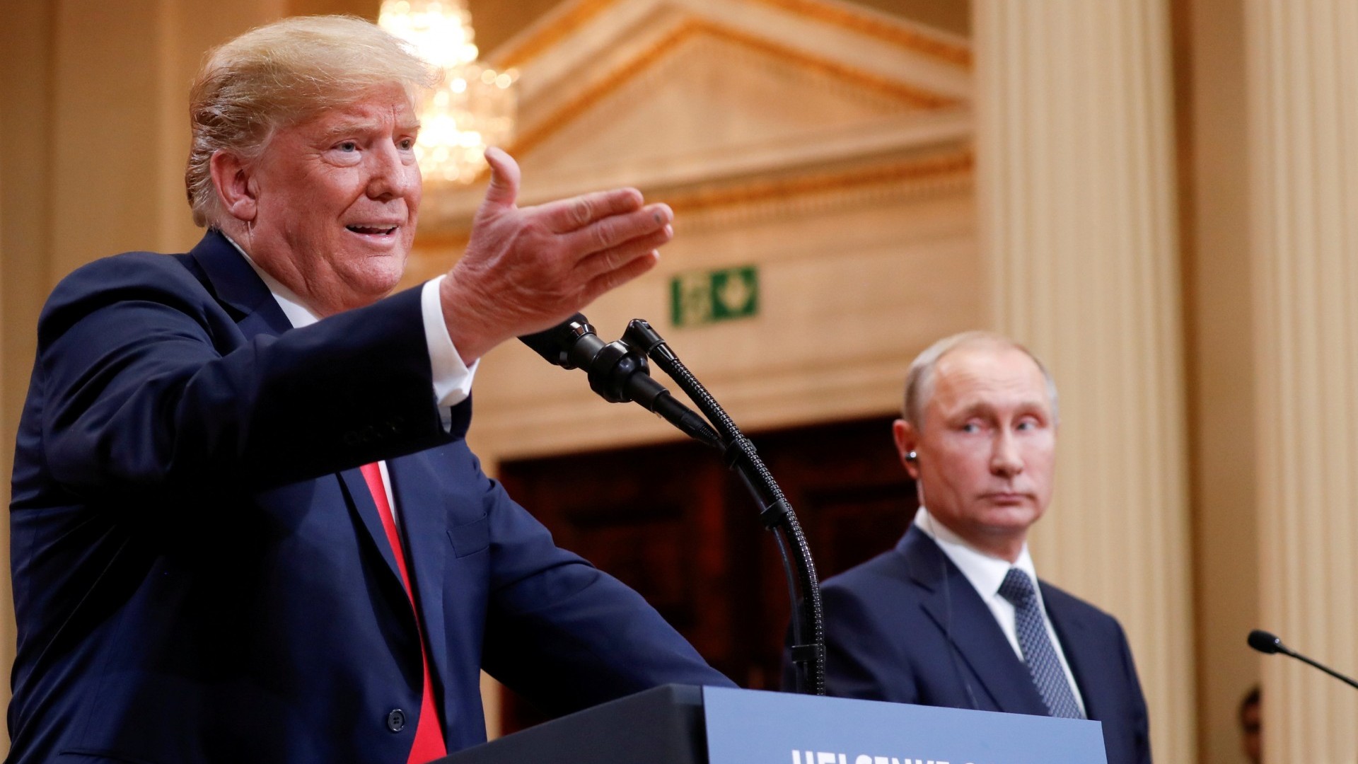 Los presidentes Donald Trump, de EEUU, y Vladimimr Putin, de Rusia, durante la conferencia de prensa tras su cumbre en Helsinki (REUTERS/Kevin Lamarque/File Photo)