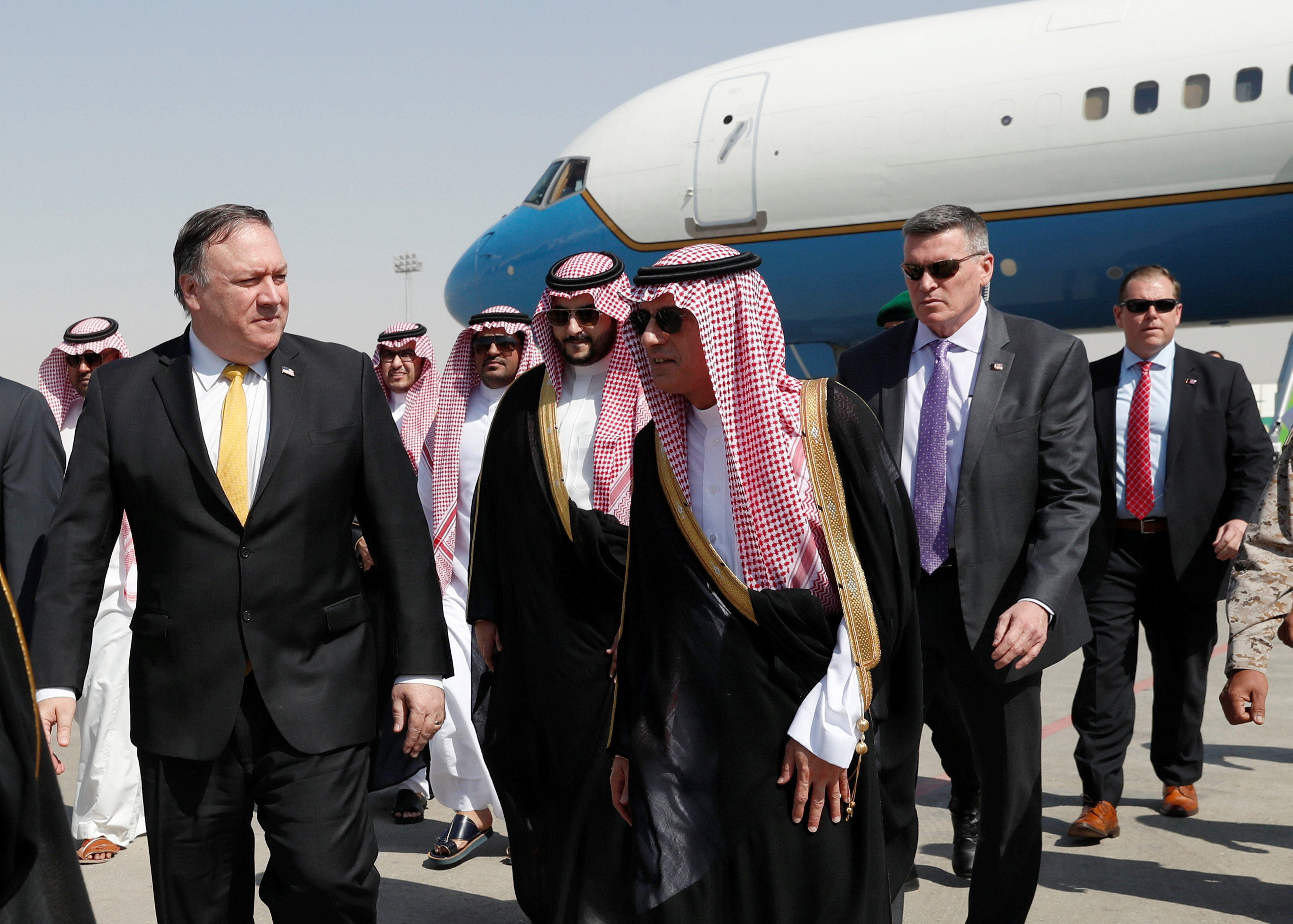 Mike Pompeo junto canciller Adel al-Jubeir. (REUTERS/Leah Millis/Pool)