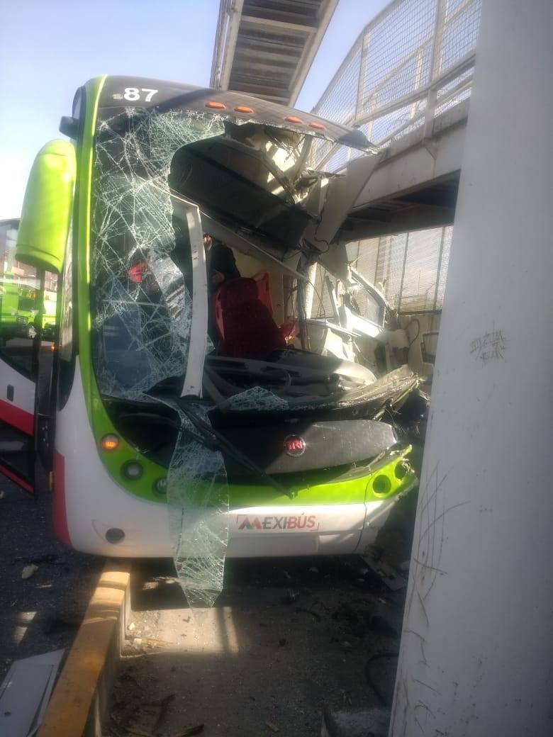 accidente del Mexibus en Ciudad Azteca