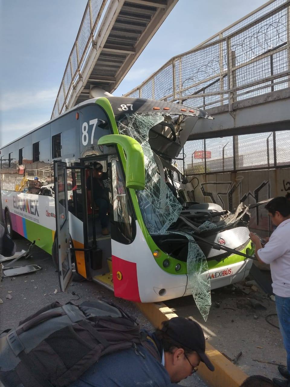 accidente del Mexibus en Ciudad Azteca