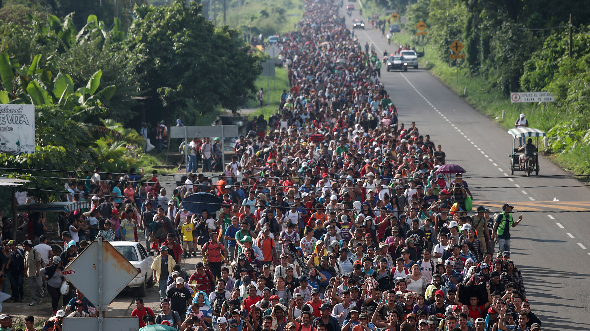 La caravana migrante en México. (Foto: Reuters)