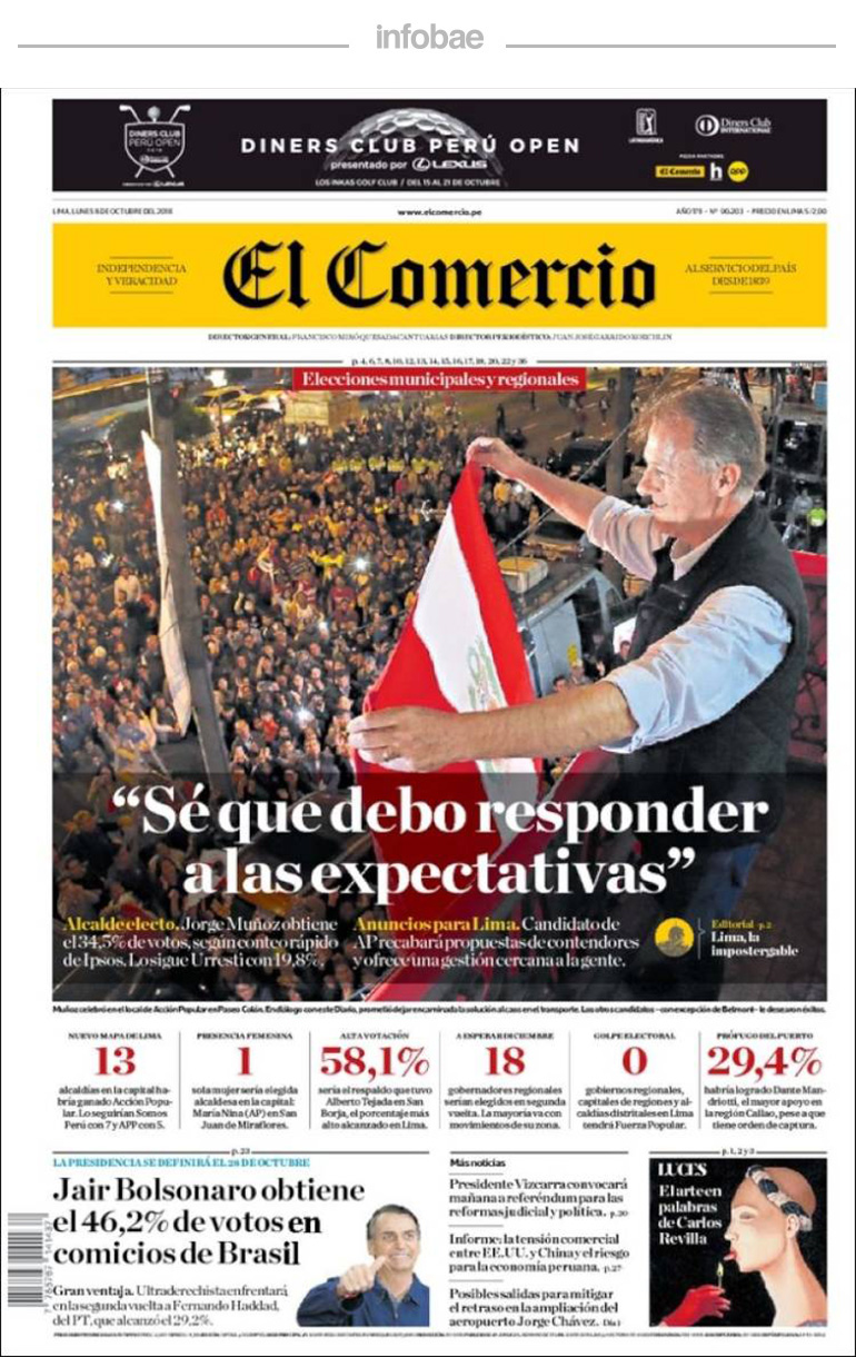 El comercio – Peru – 8 de octubre de 2018