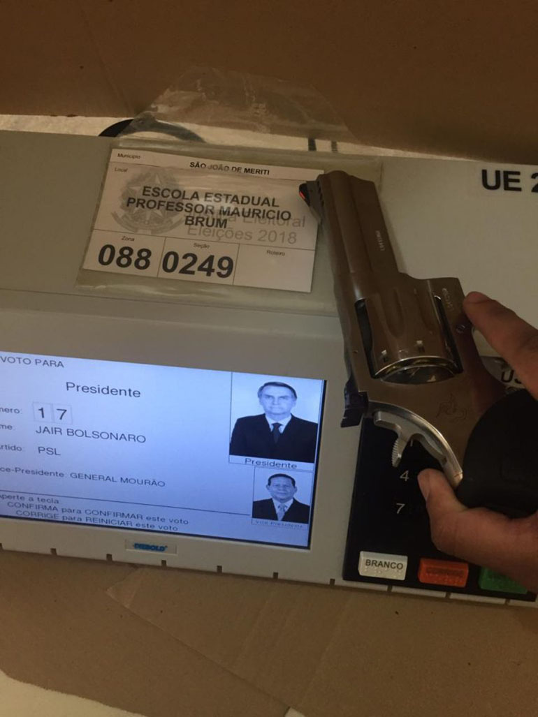 Elecciones en Brasil: polémica por simpatizantes de Jair Bolsonaro votando con armas de fuego