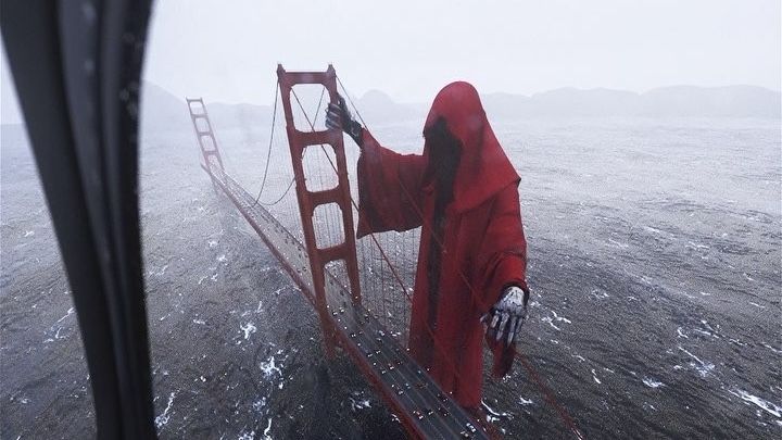 Ángel de la muerte aparece en el famoso puente Golden Gate de Estados Unidos