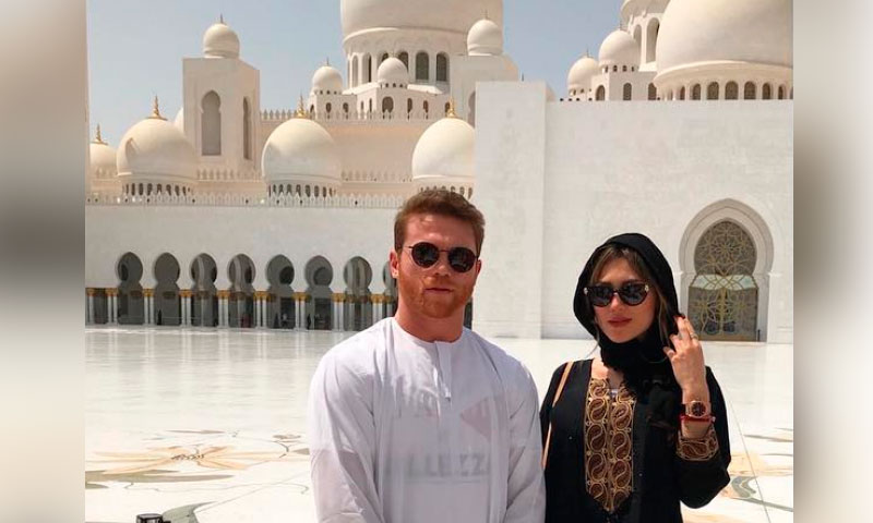 Novia del Saul “El Canelo Alvarez” calienta tierras Sagradas en los Emiratos Árabes Unidos