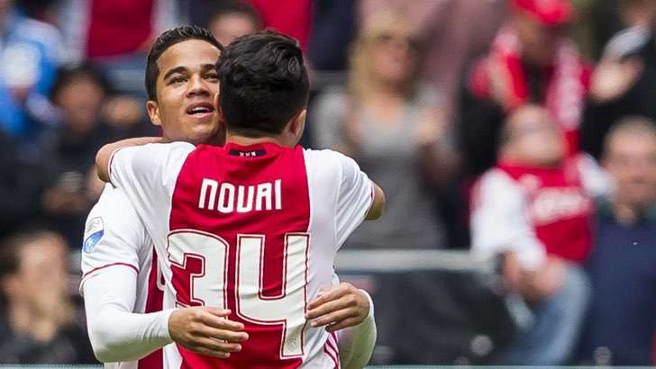 Justin Kluivert marcó su primer gol en Champions y le realizó un lindo homenaje a su amigo Nouri