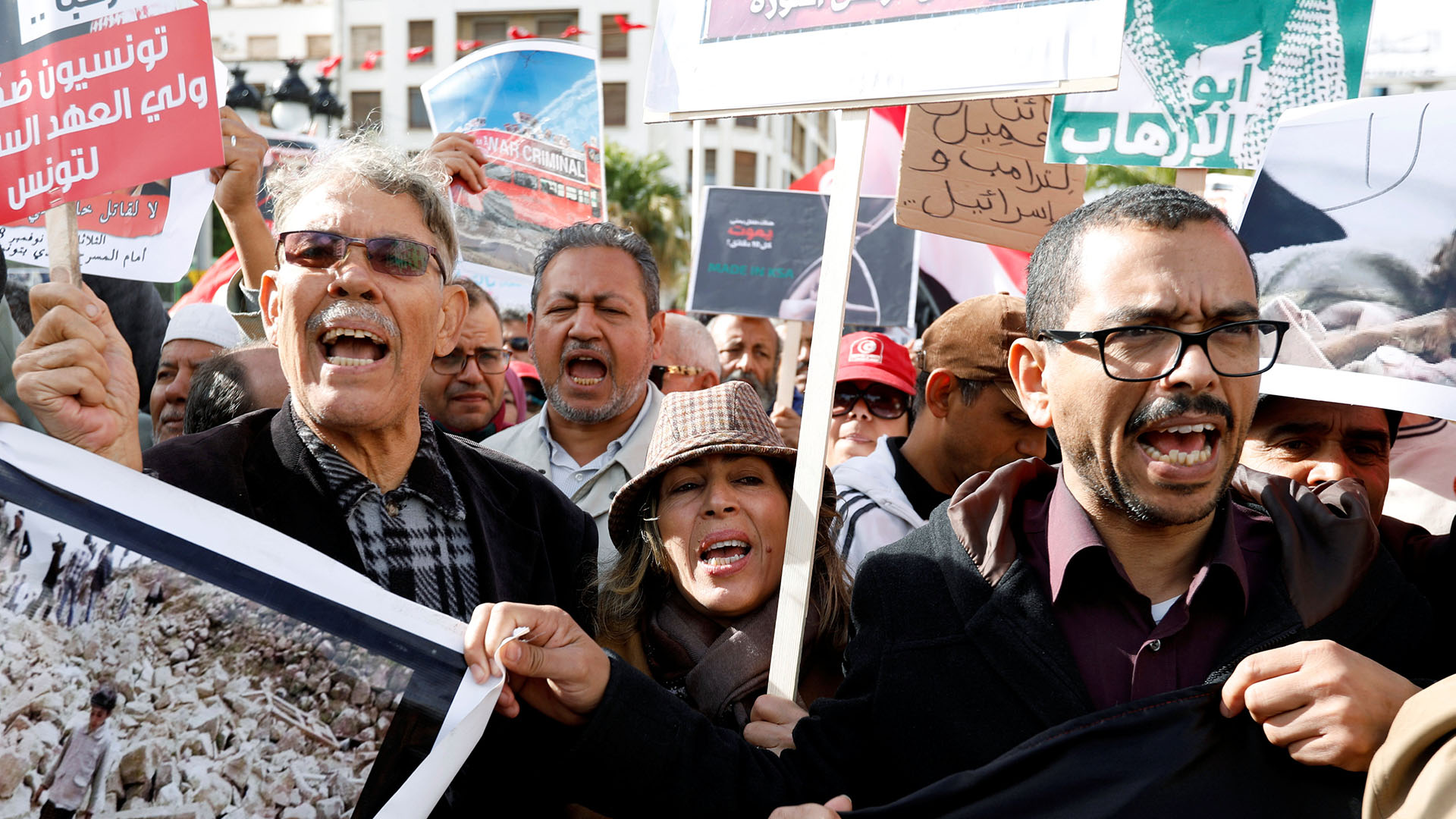 Protestas en Túnez contra Mohamed bin Salman (REUTERS/Zoubeir Souissi)