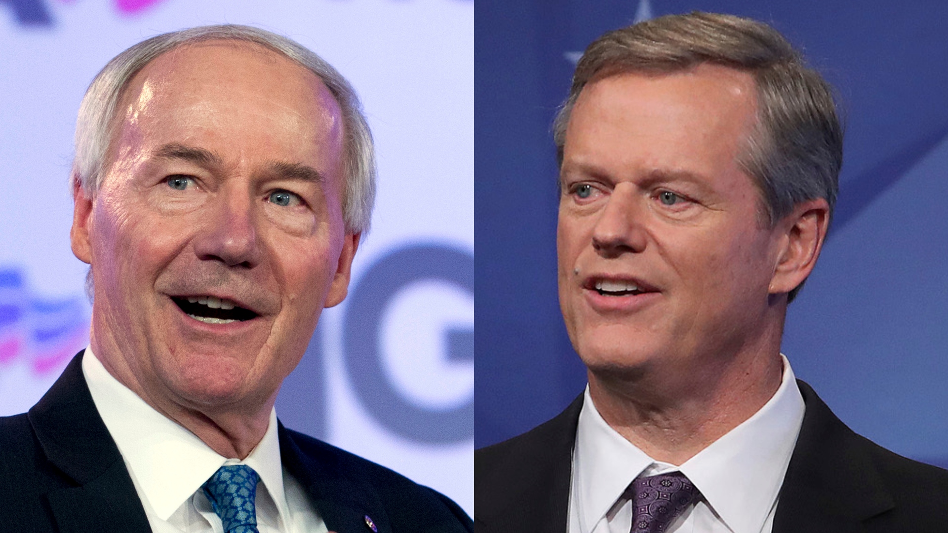 Charlie Baker y Asa Hutchinson.