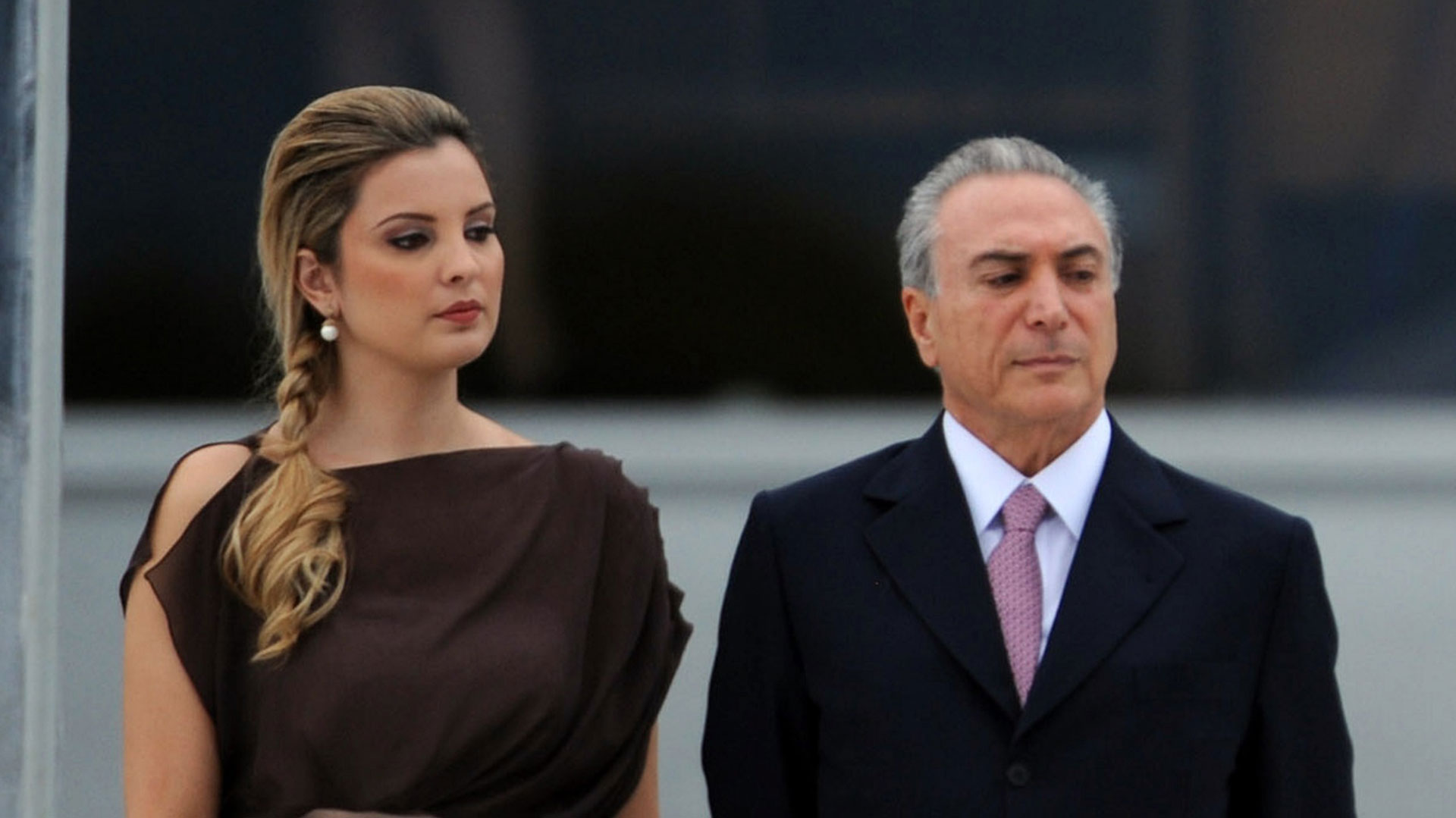 Marcela Temer junto a Michel Temer el día de la asunción oficial