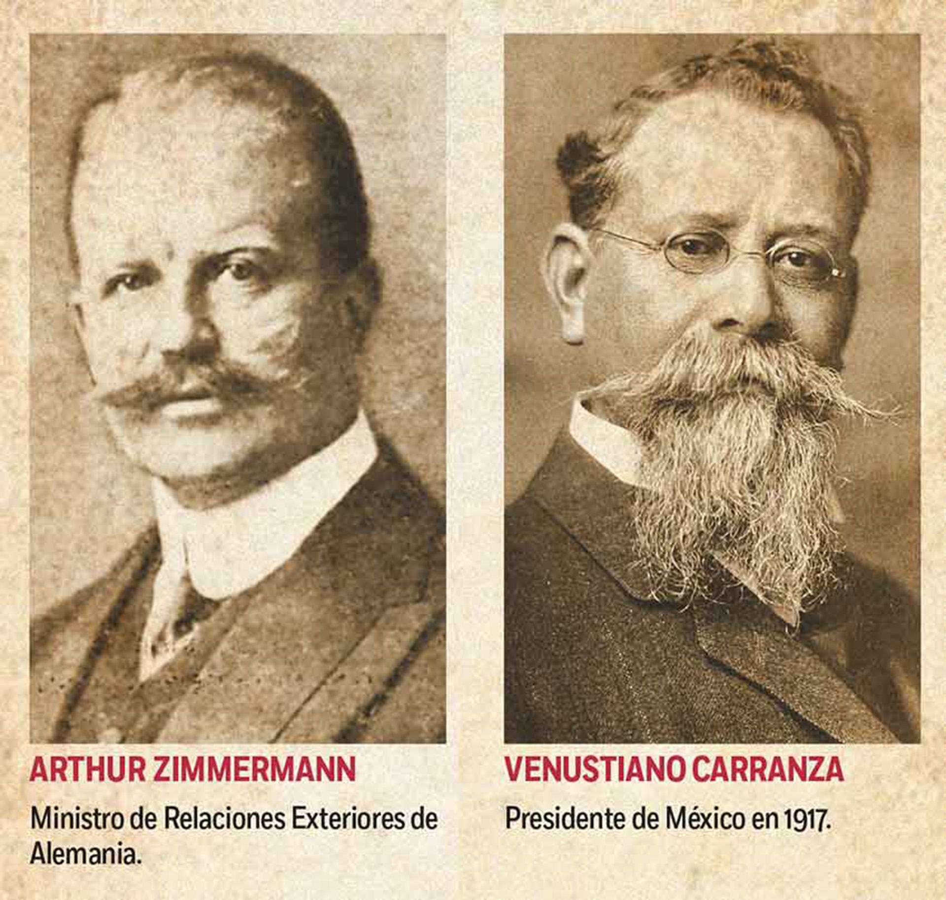 Zimmermann pretendía convencer al presidente mexicano Venustiano Carranza de declarar la guerra a EEUU. (Especial)