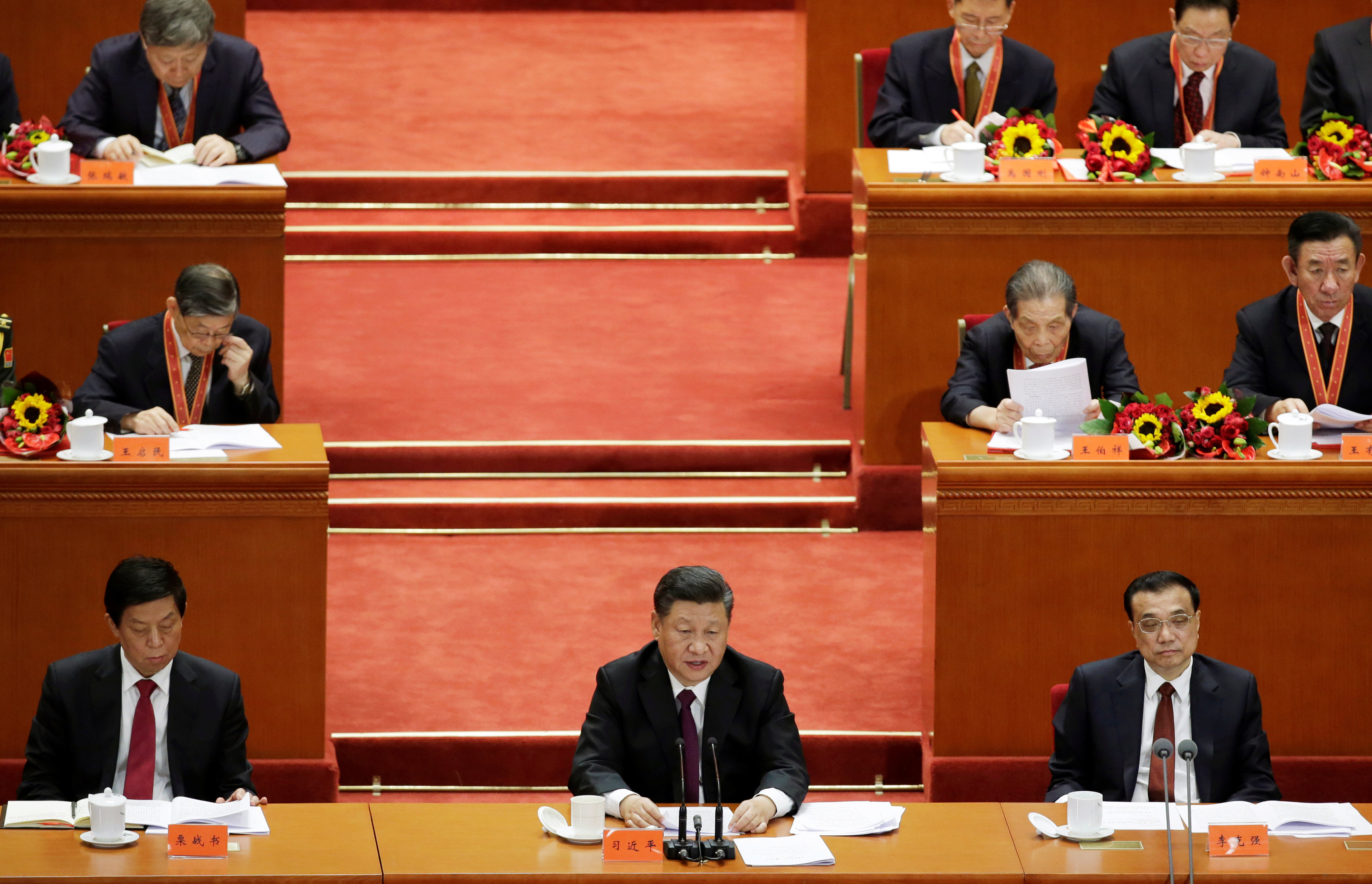 El presidente chino Xi Jinping durante el evento para celebrar los 40 años de reformas económicas en el Gran Salón del Pueblo en Beijing (REUTERS/Jason Lee)