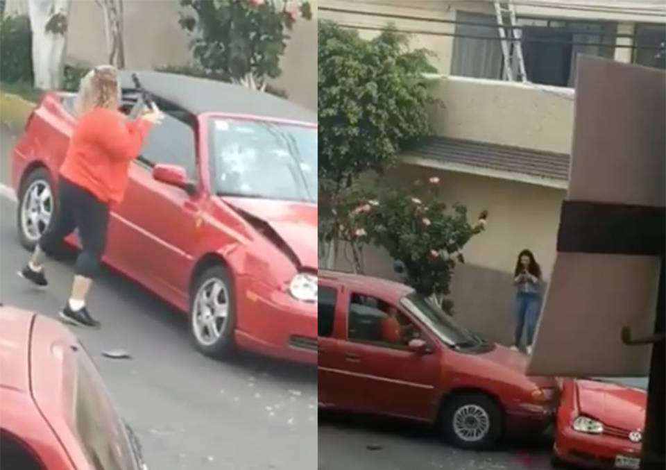 Destroza un auto y la llaman ‘Lady Choques’