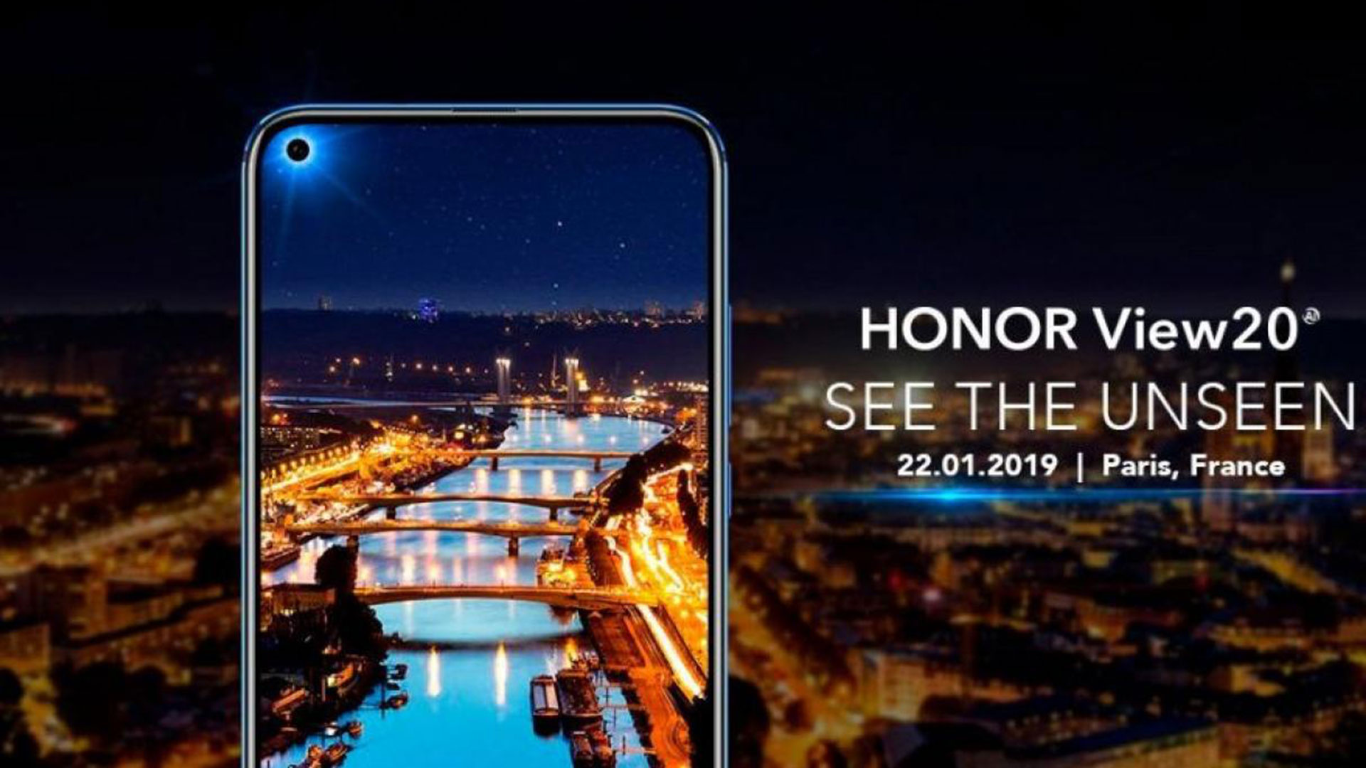 Honor View 20 se presentará oficialmente en los mercados internacionales (fuera de China) el 22 de enero, en París.