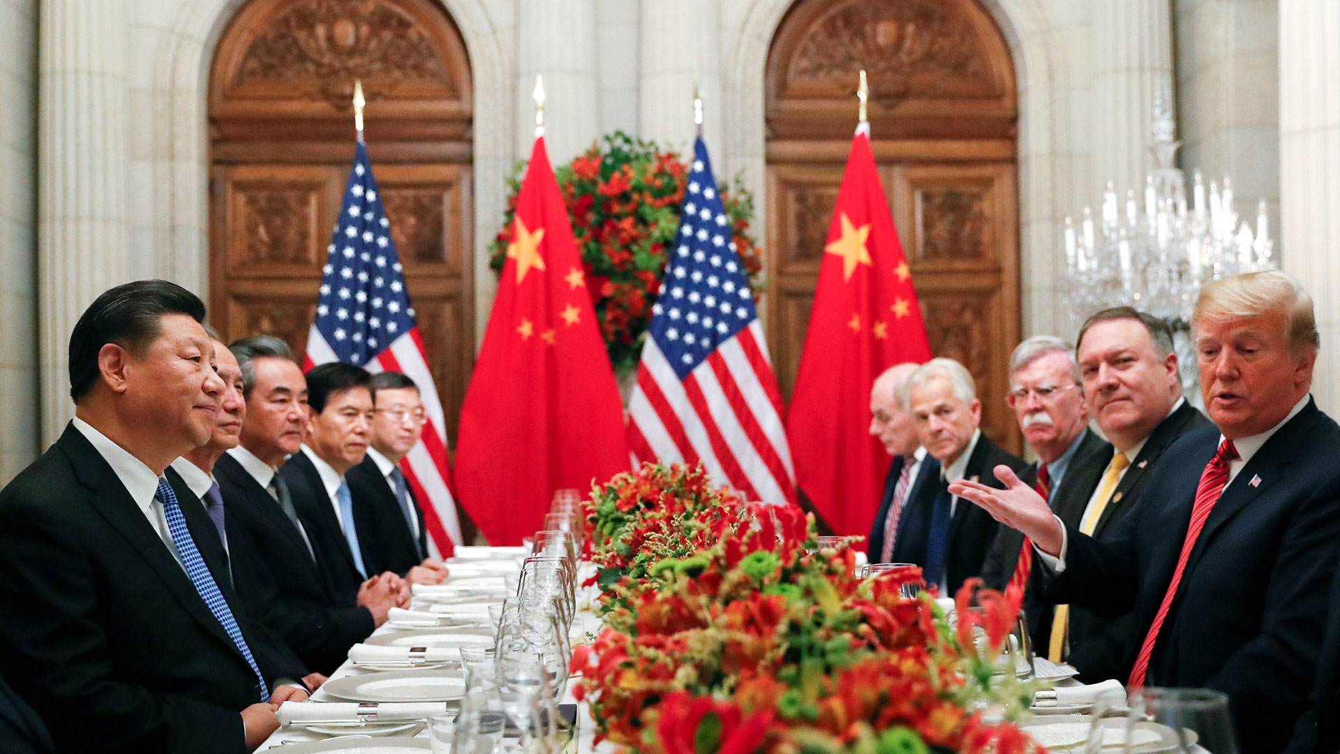 Donald Trump y Xi Jinping durante la reunión que mantuvieron el sábado en la noche en Buenos Aires. (Reuters)