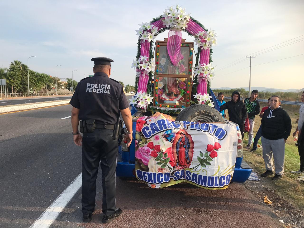 Policía Federal en Morelos brinda seguridad a feligreses que se dirigen a la Basílica de Guadalupe