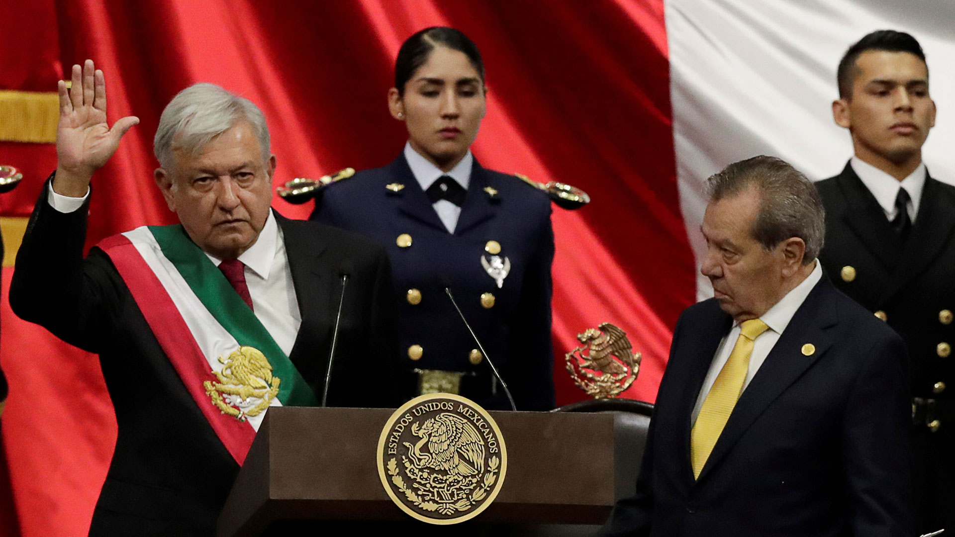 La “toma de protesta” de López Obrador como presidente de México (Foto: Reuters).