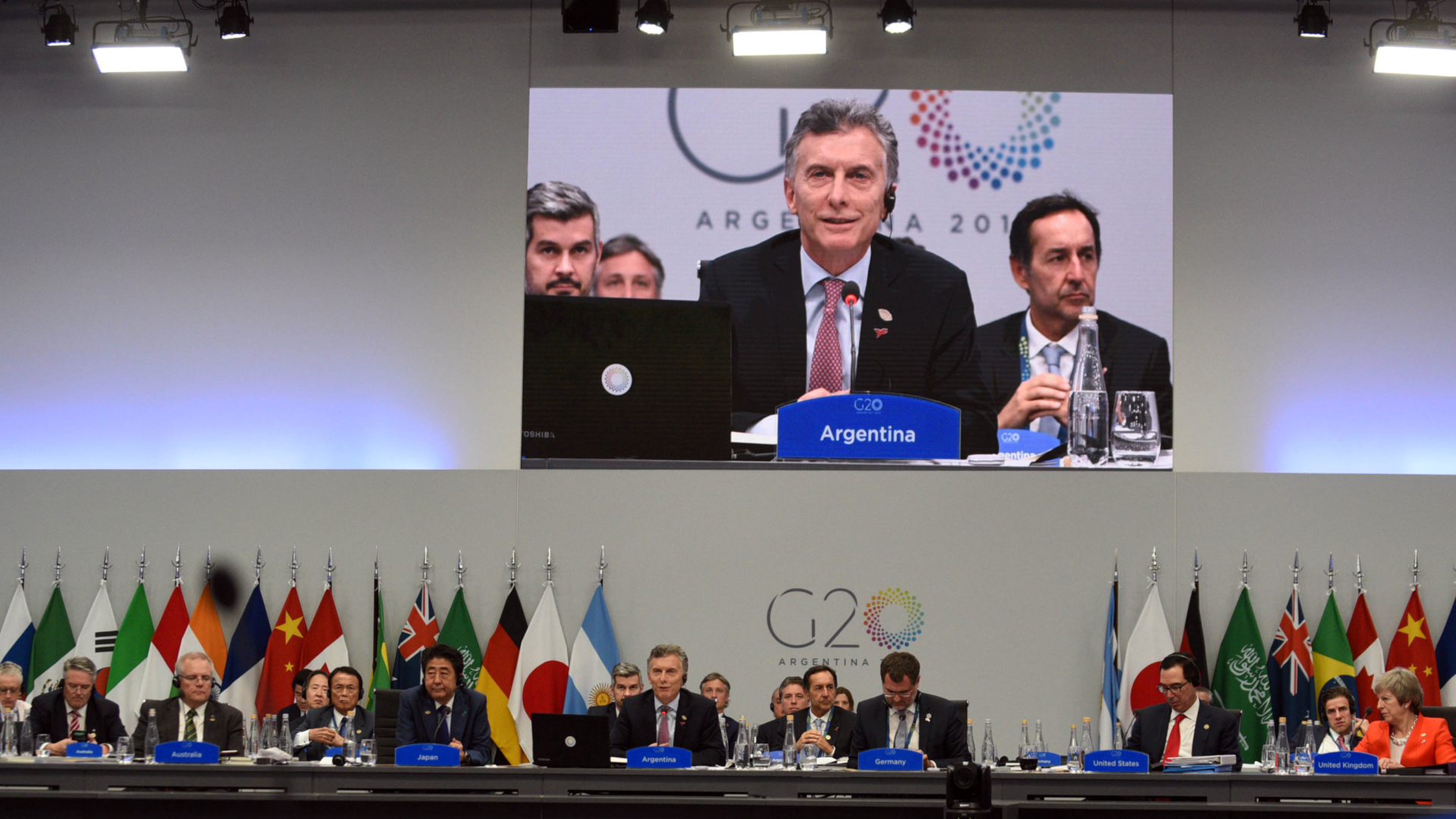 Macri y los líderes del mundo durante una sesión del G20 en Buenos Aires. (Reuters)