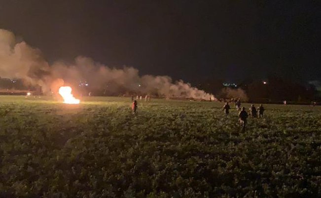 Los cuerpos de emergencia contuvieron el fuego para que no se propagara por el zona. (FOTO: SEDENA /CUARTOSCURO.COM)