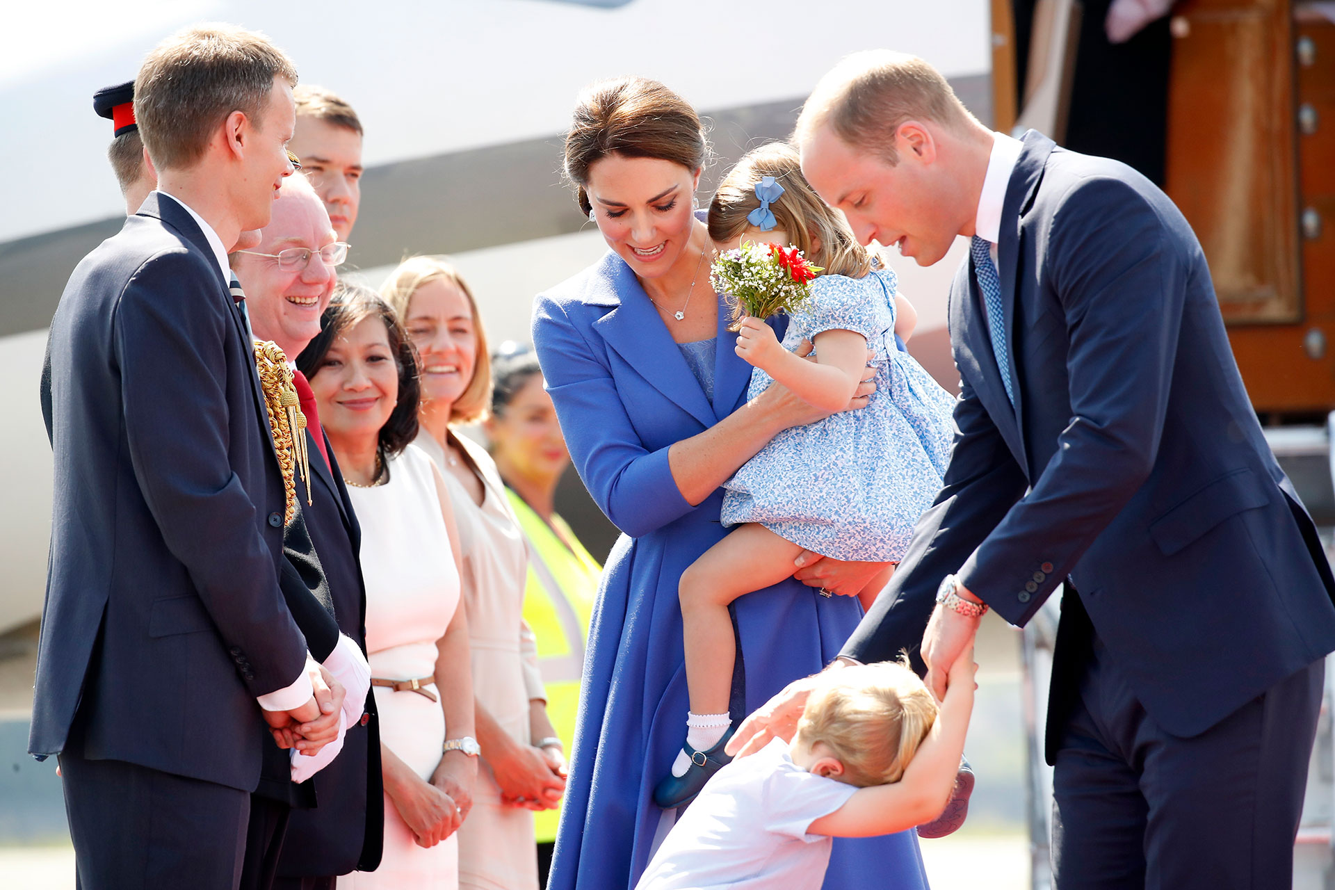 Los duques de Cambridge con sus hijos Charlotte y Louis (Getty)