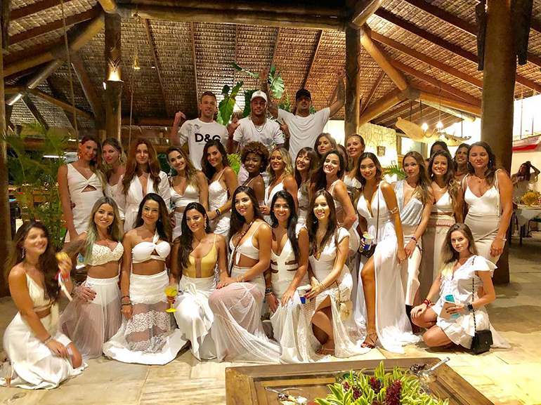 La exclusiva fiesta de fin año de Neymar en Brasil con 26 mujeres