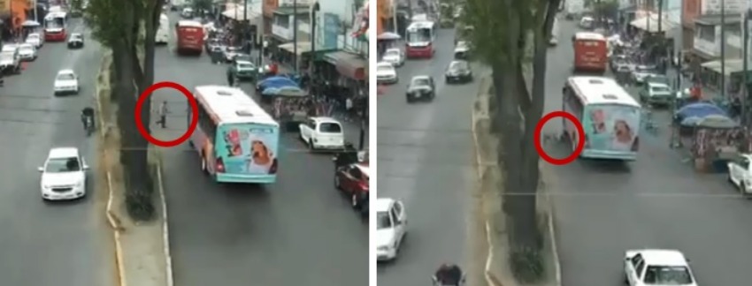 Este es el momento en que camión aplasta a hombre en Edomex