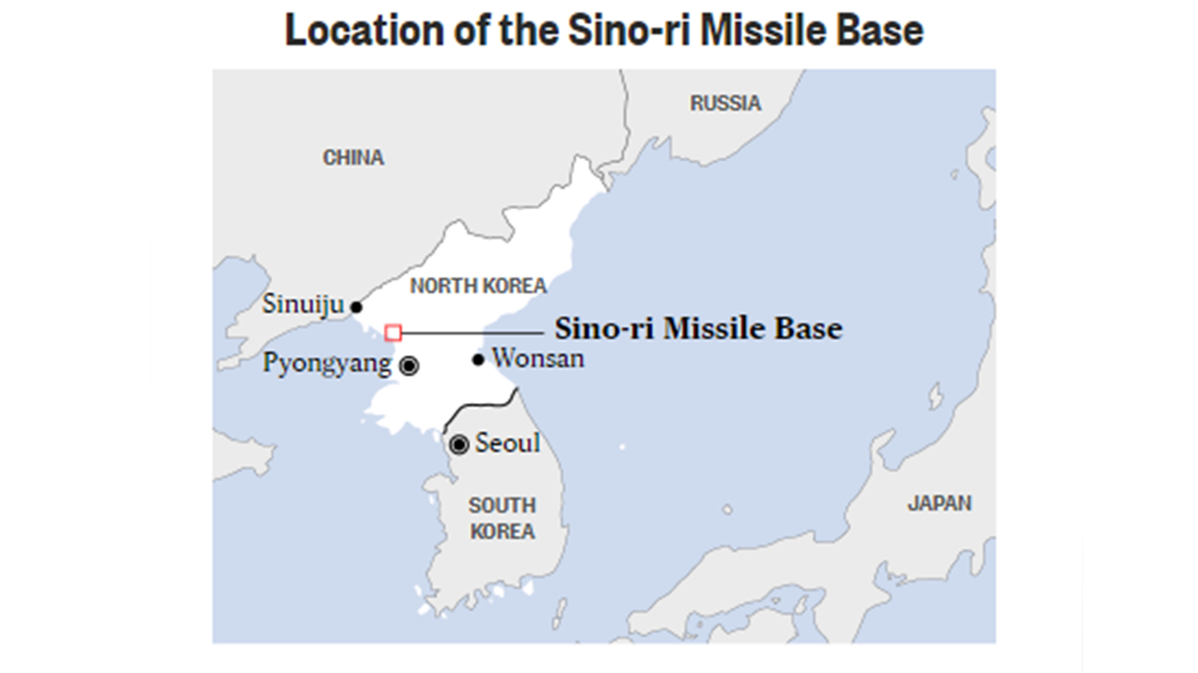 La ubicación de la Base de Operaciones de Misiles Sino-ri.