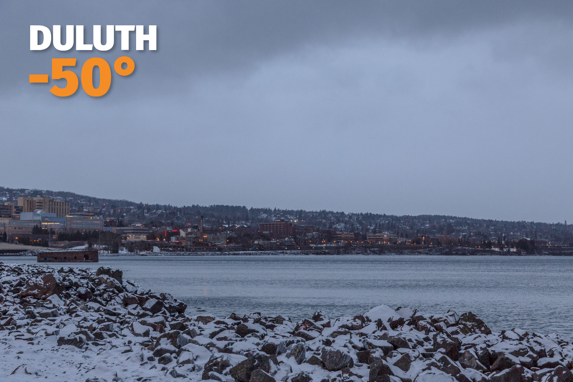 En Duluth, al norte del estado de Minnesota, en la costa del Lago Superior, se registró una sensación térmica de 50° bajo cero.