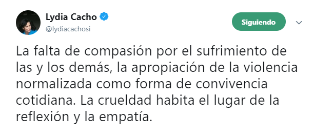 En Twitter también creció la indignación por aquellos que celebran el acto y culpan a las víctimas (Captura de pantalla)