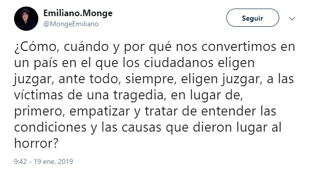 En Twitter también creció la indignación por aquellos que celebran el acto y culpan a las víctimas (Captura de pantalla)