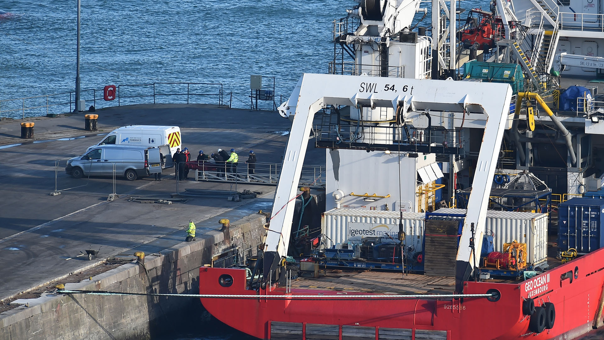 El Geo Ocean III fue el barco con el que extrajeron los restos del fondo del Canal de la Mancha (Foto: AFP)