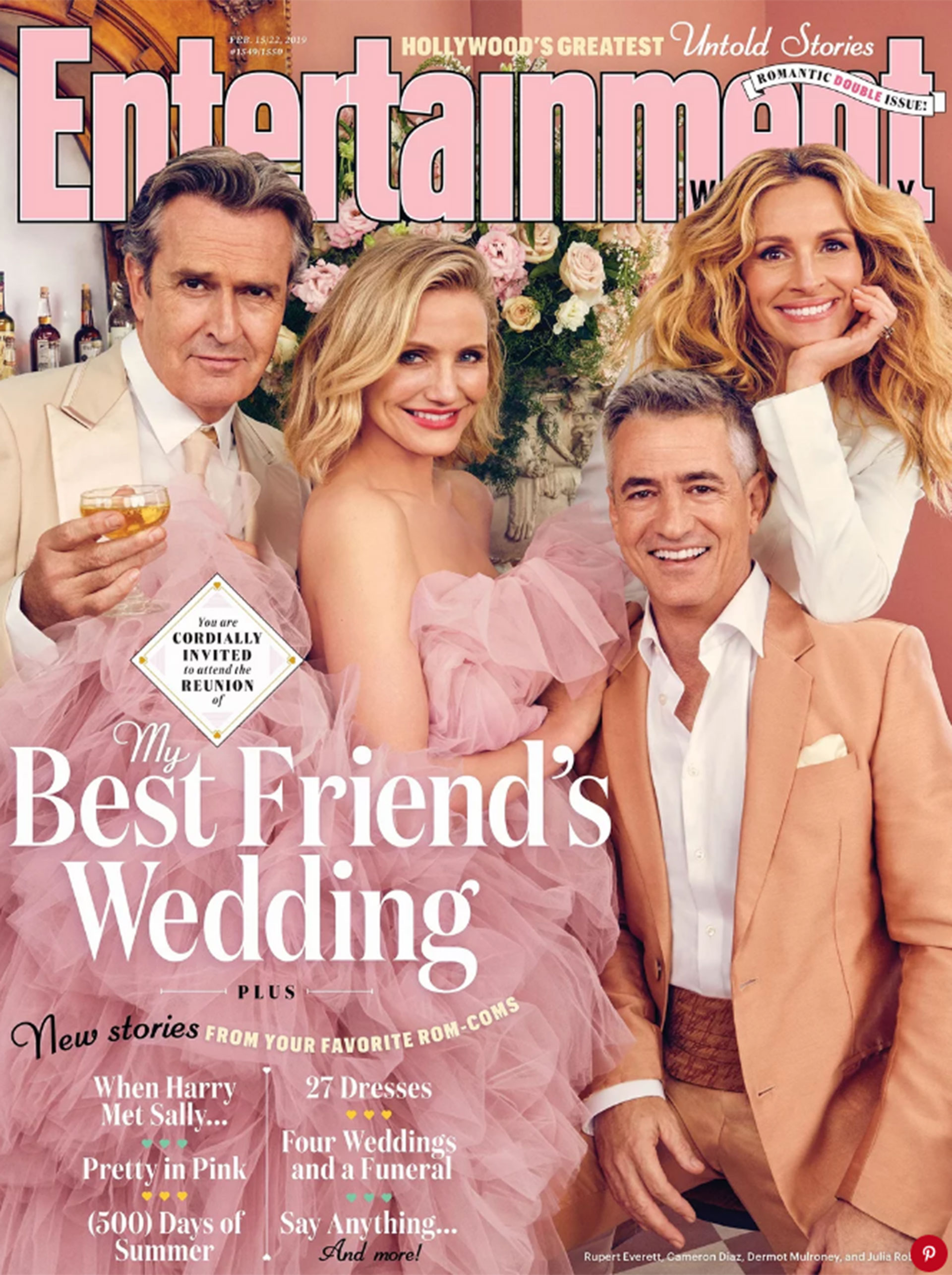 Julia Roberts, Dermot Mulroney, Cameron Diaz y Rupert Everett en la portada de EW