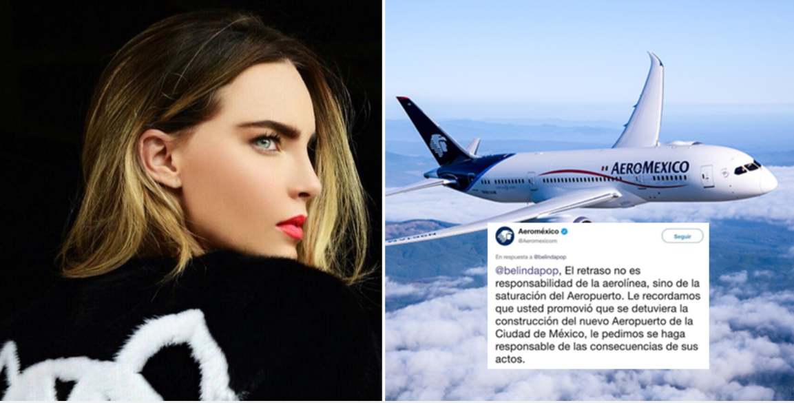 Falso, que Aeroméxico respondiera de forma grosera a Belinda