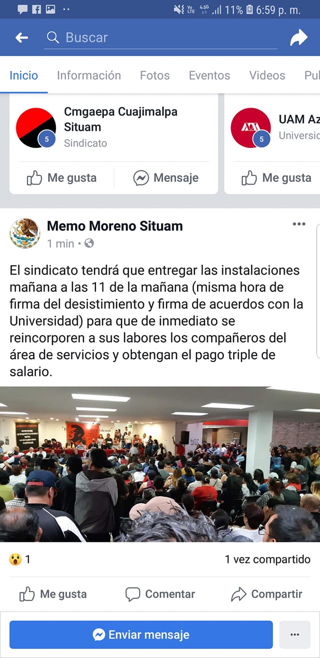 Termina huelga en la UAM, mañana se reanudan actividades