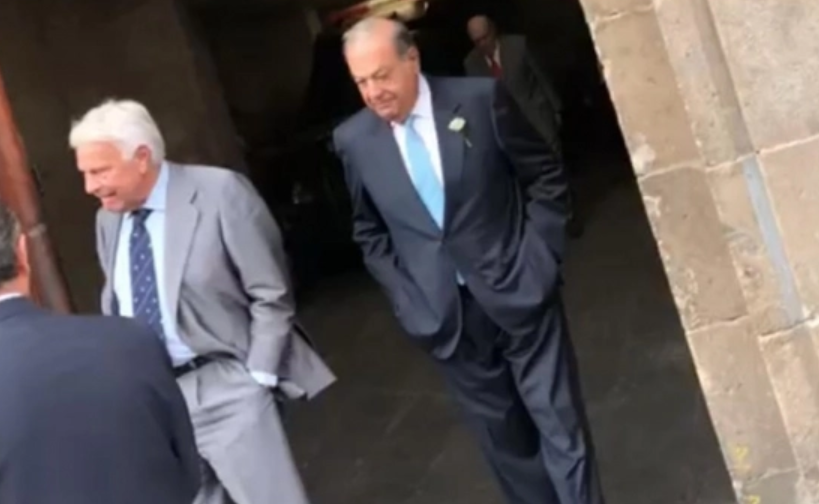 Se cuadra Carlos Slim con AMLO, lo visita en Palacio Nacional