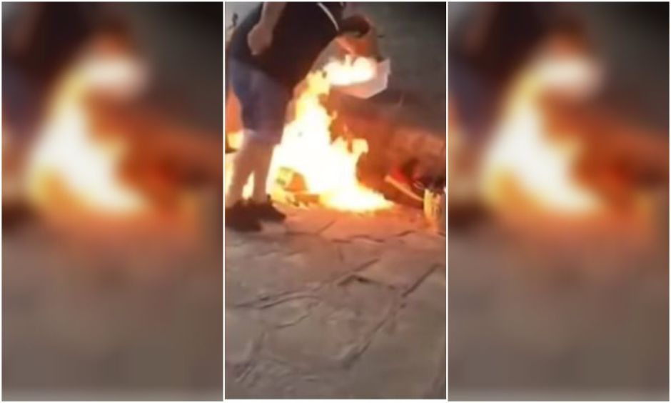 El crudo momento en el que un hombre prende fuego a dos inmigrantes venezolanos en Buenos Aires