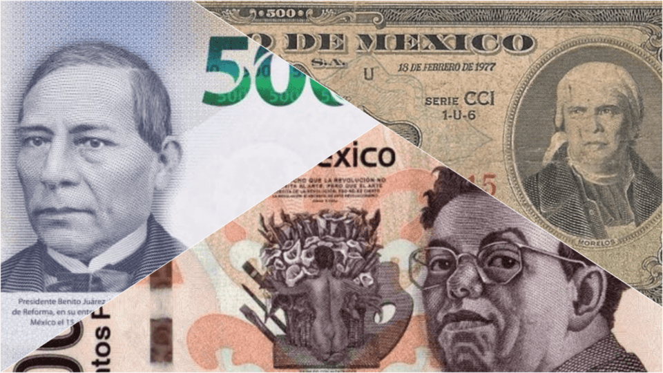 EL CAMBIO A TRAVÉS DE LOS AÑOS DEL HERMOSO BILLETE DE 500 EN MÉXICO.