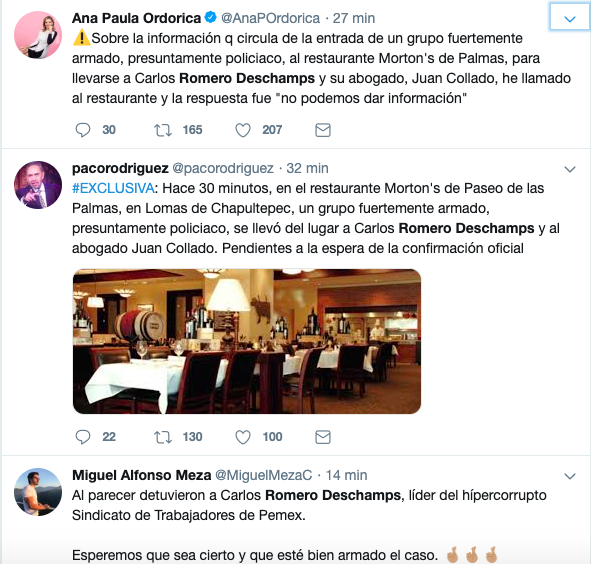 grupo fuertemente armado, se llevó a Carlos Romero Deschamps y al abogado Juan Collado