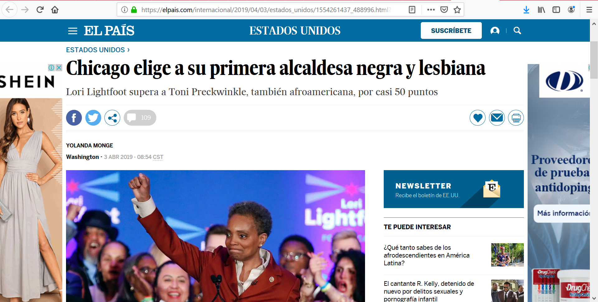 El País llama “negra y lesbiana” a nueva Alcaldesa de Chicago