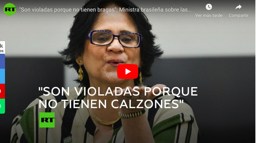 "Son violadas porque no tienen bragas": Ministra brasileña sobre las violaciones a niñas pobres